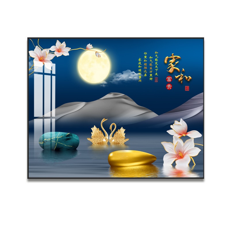 電表箱裝飾畫家和富貴現代簡約遮擋配電箱電閘盒弱電箱掛畫壁畫-細節圖5