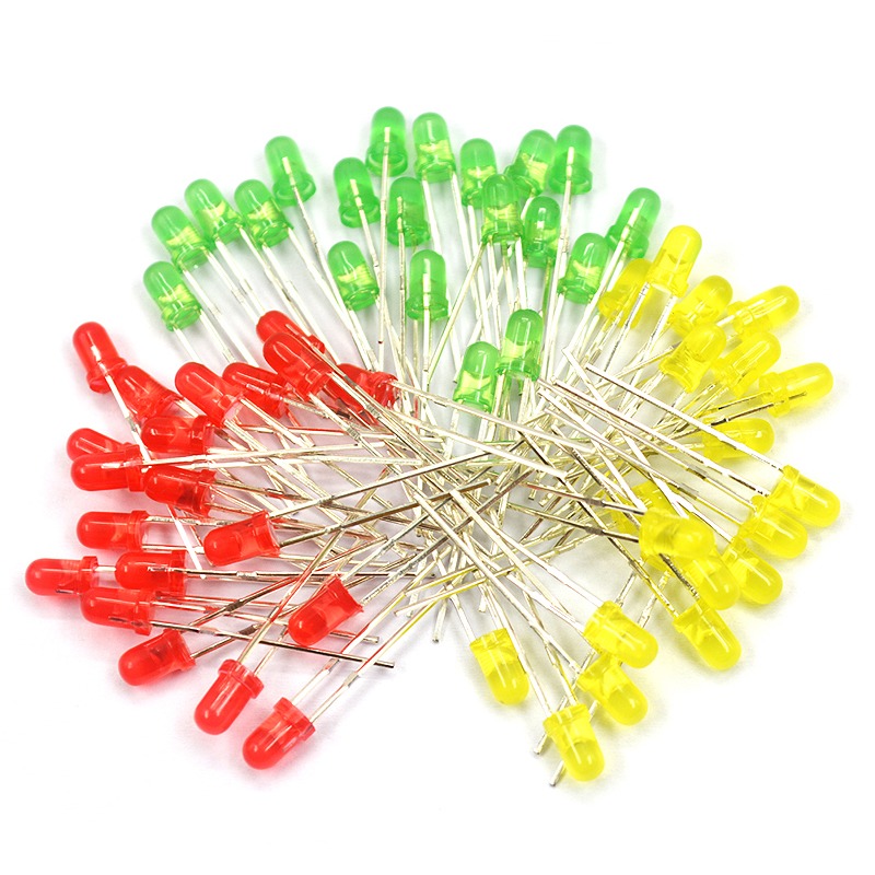 Risym元件包3mm LED發光二極管包燈珠 紅綠黃 各20只 共60只/包-細節圖2