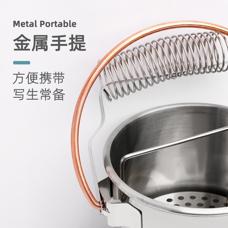 洗筆桶油畫油壺繪畫器材不銹鋼洗筆壺防漏帶蓋防發揮媒介容器過濾油污筆洗桶專業畫具清潔器筆壺防腐蝕洗筆筒-細節圖3