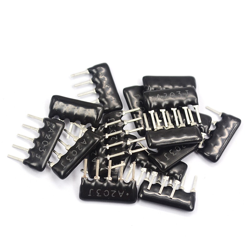 5腳排阻5P排列電阻1K 4.7K 10K 5.1K 2. A103J 102 222 472 512-細節圖2