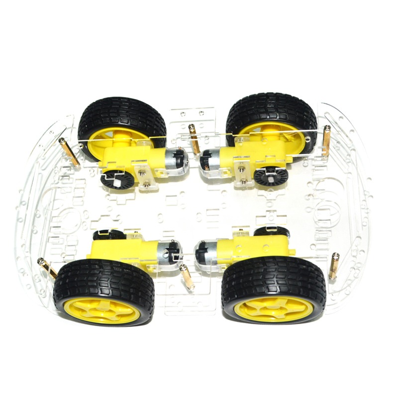智能小車底盤 4WD 四輪驅動雙層板4電機智能車循跡 避障DIY套件-細節圖2