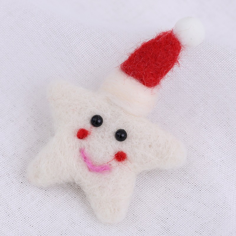 聖誕節羊毛氈老人雪人麋鹿愛心ins小掛件聖誕樹藤條花環diy裝飾品-細節圖3