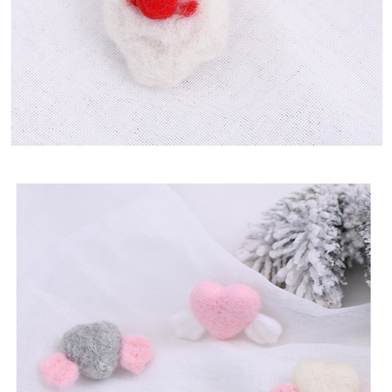 聖誕節羊毛氈老人雪人麋鹿愛心ins小掛件聖誕樹藤條花環diy裝飾品-細節圖10