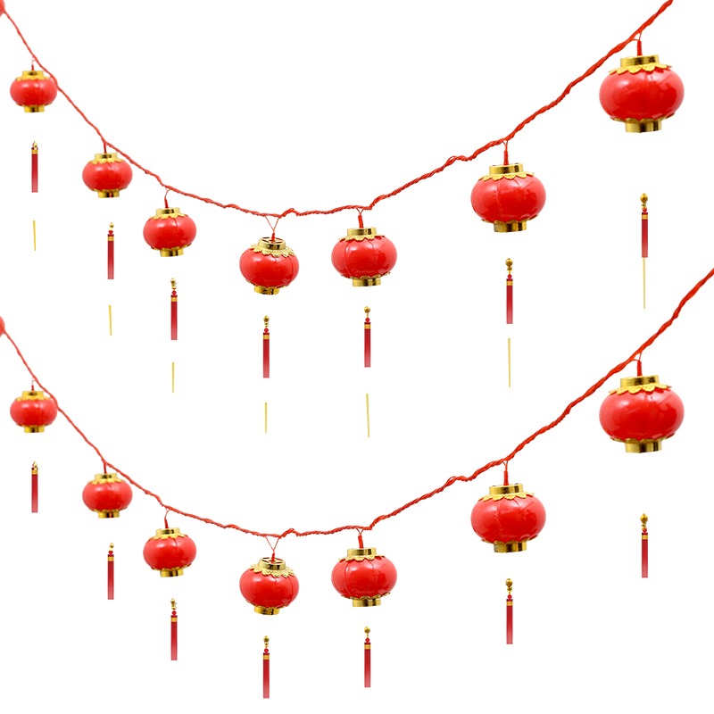 2021新年燈籠串燈彩燈裝飾品led插電紅色掛件春節元宵節閃燈吊飾-細節圖5