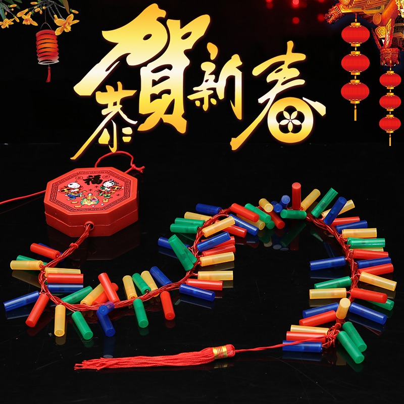 春節新年中國結小燈籠鞭炮串燈福字辣椒掛件裝飾發聲發光LED彩燈-細節圖2