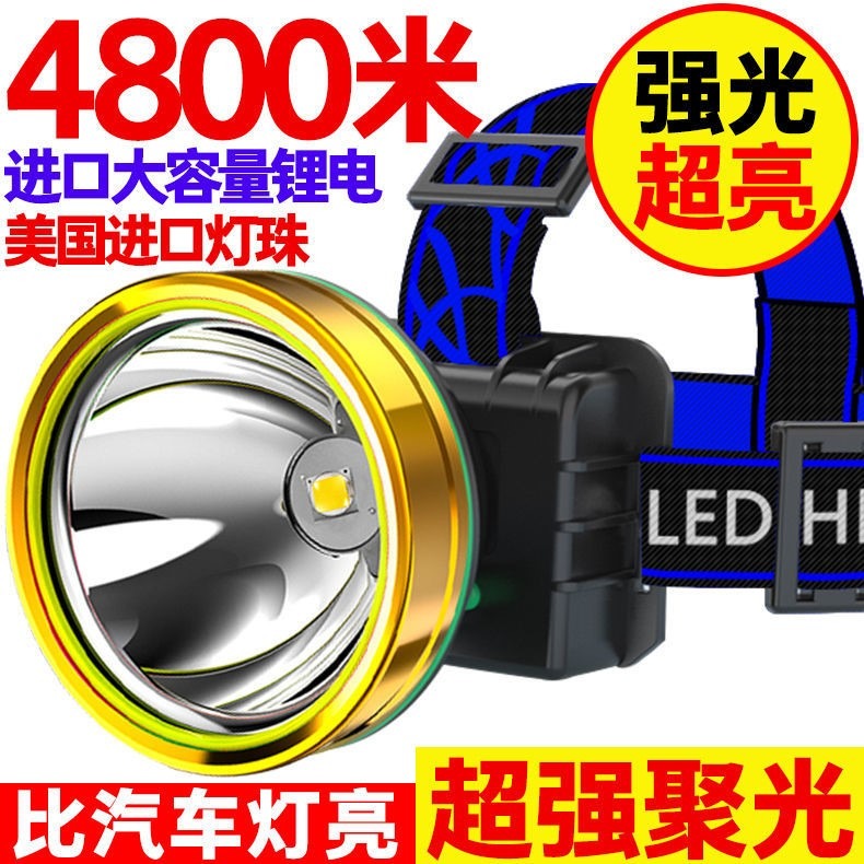 LED頭燈強光可充電戶外遠射3000超亮頭戴式手電筒米氙氣夜釣礦燈-細節圖9