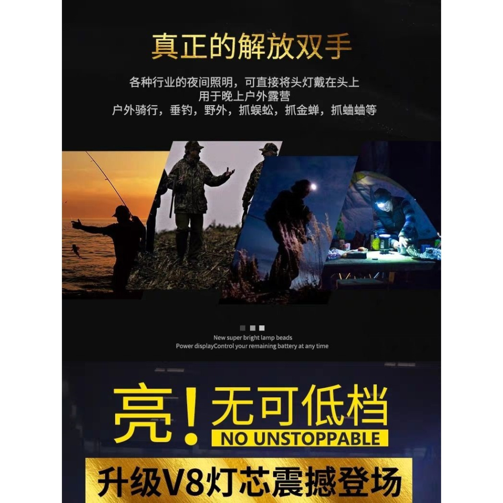 LED頭燈強光可充電戶外遠射3000超亮頭戴式手電筒米氙氣夜釣礦燈-細節圖10