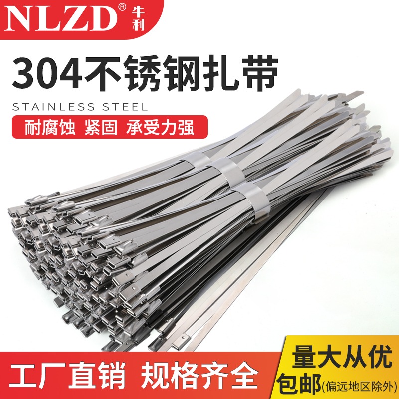 304不銹鋼10系列船舶扎帶10MM寬電線橋架金屬綁帶室外船用鋼扎帶-細節圖2