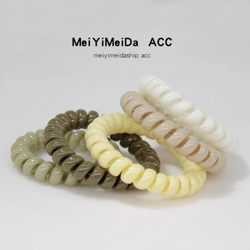 清新色一組5個電話線發繩夏天藍色頭繩發圈女網紅發飾扎馬尾發繩-細節圖3