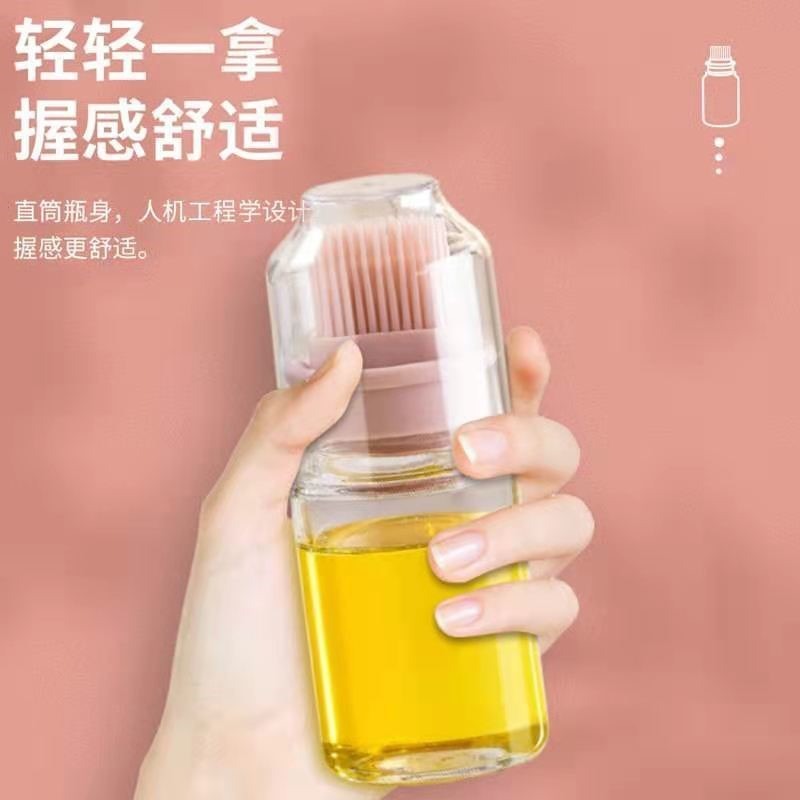 油刷子家用多功能燒烤硅膠食品級耐高溫不掉毛玻璃瓶抹油烘焙烙餅-細節圖3