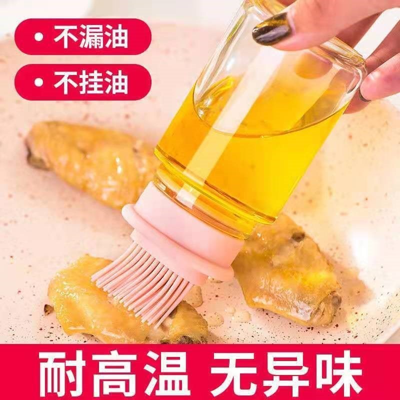 油刷子家用多功能燒烤硅膠食品級耐高溫不掉毛玻璃瓶抹油烘焙烙餅-細節圖5