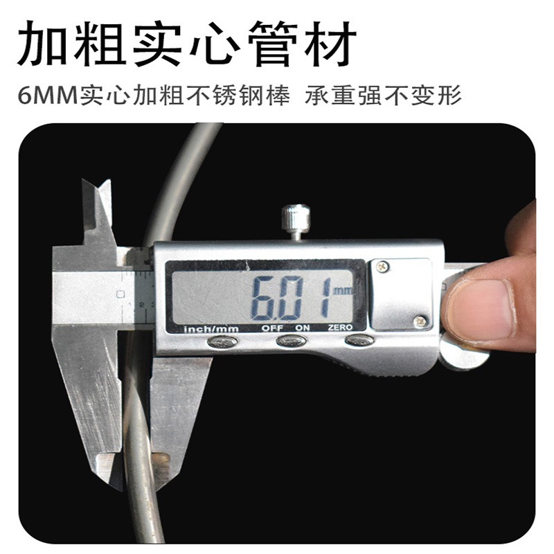實心不銹鋼抄網圈螺絲8mm大物抄網網頭網兜可折疊加厚三角抄網頭-細節圖2