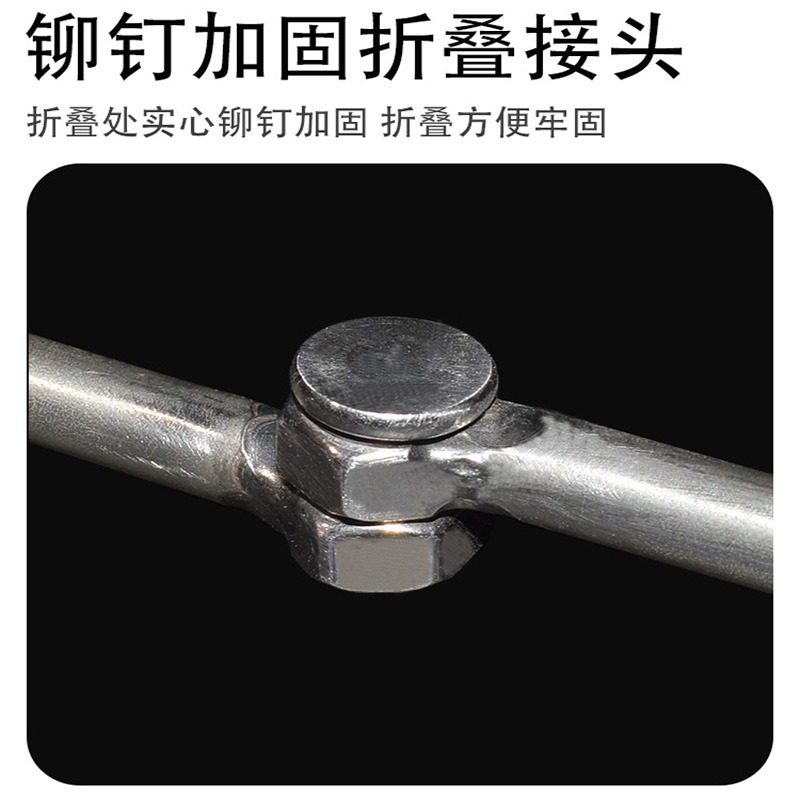 實心不銹鋼抄網圈螺絲8mm大物抄網網頭網兜可折疊加厚三角抄網頭-細節圖4