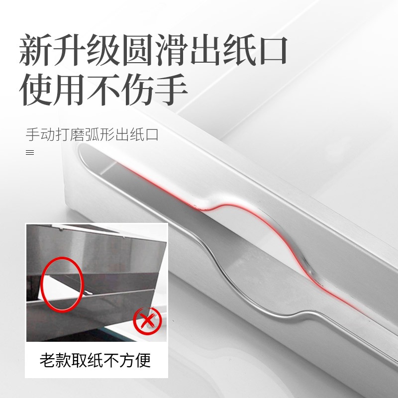 304鏡後擦手紙巾架鏡子後面不銹鋼暗藏暗裝嵌入式擦手紙架紙巾盒-細節圖4