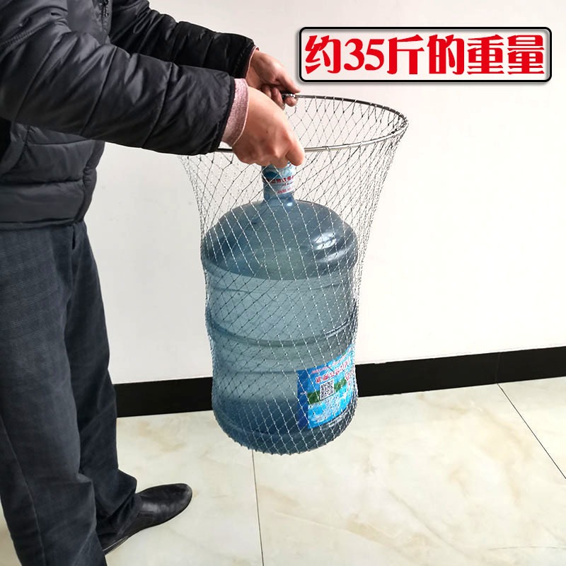 大力馬網兜可折疊不銹鋼實心抄網頭球拍線撈網抓魚網頭大物抄網圈-細節圖3