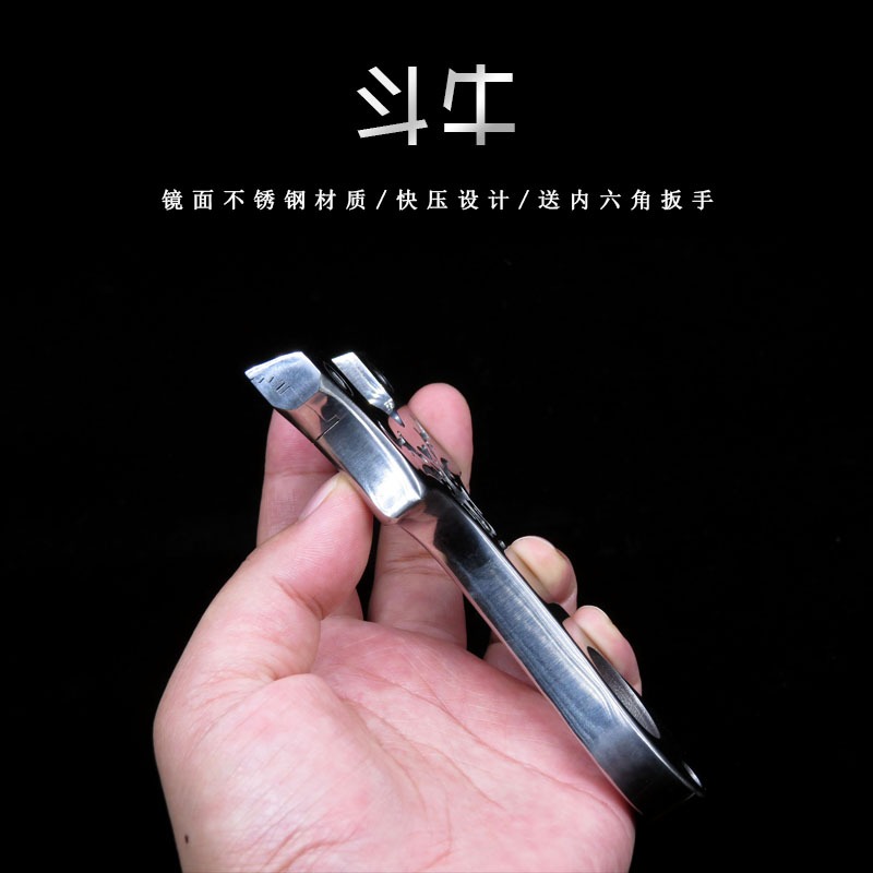 鬥牛小弓門線切割不銹鋼直板扁皮快壓精準大威力戶外競技彈弓-細節圖4