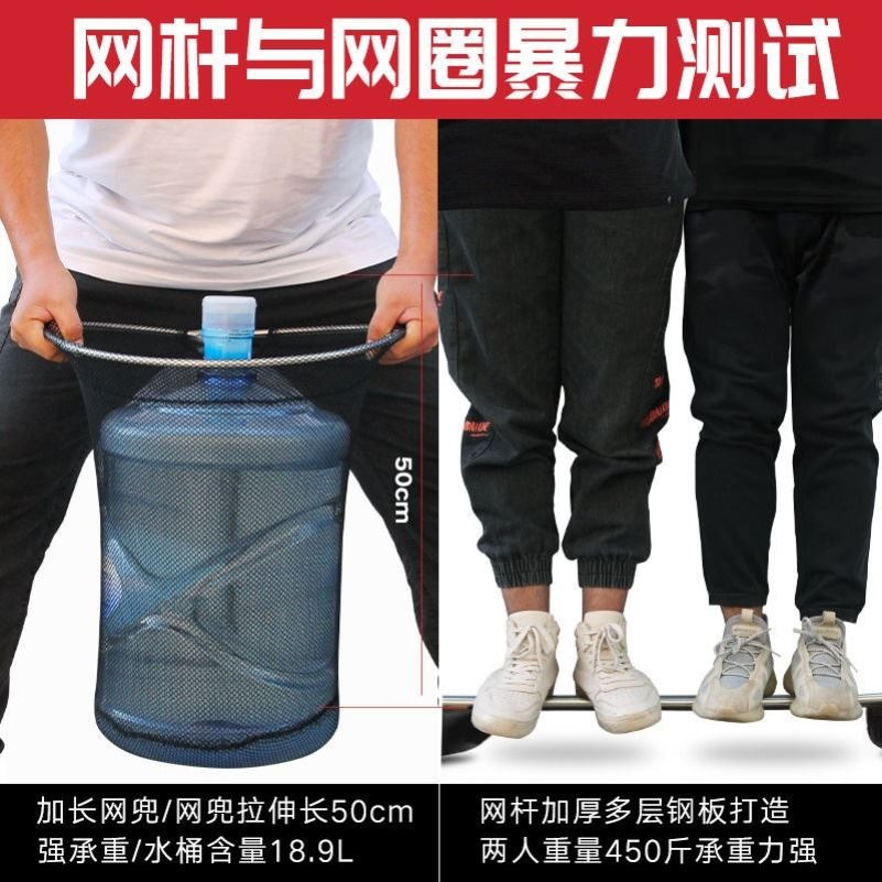 可折疊不銹鋼實心抄網頭大力馬網兜撈網抓魚網頭一體抄網圈大物網-細節圖5