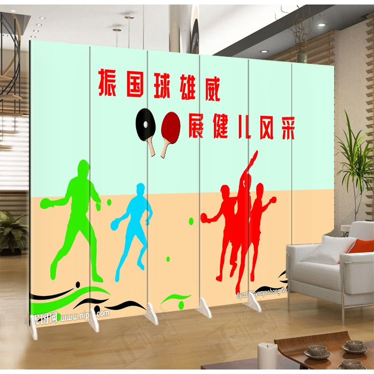 乒乓球羽毛球體育折疊移動屏風隔斷運動場館遮擋屏障現代簡約裝飾-細節圖3