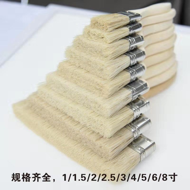 毛刷子食品刷軟硬毛膠水刷家用小號長毛刷燒烤豬毛刷棕毛油漆刷子-細節圖3