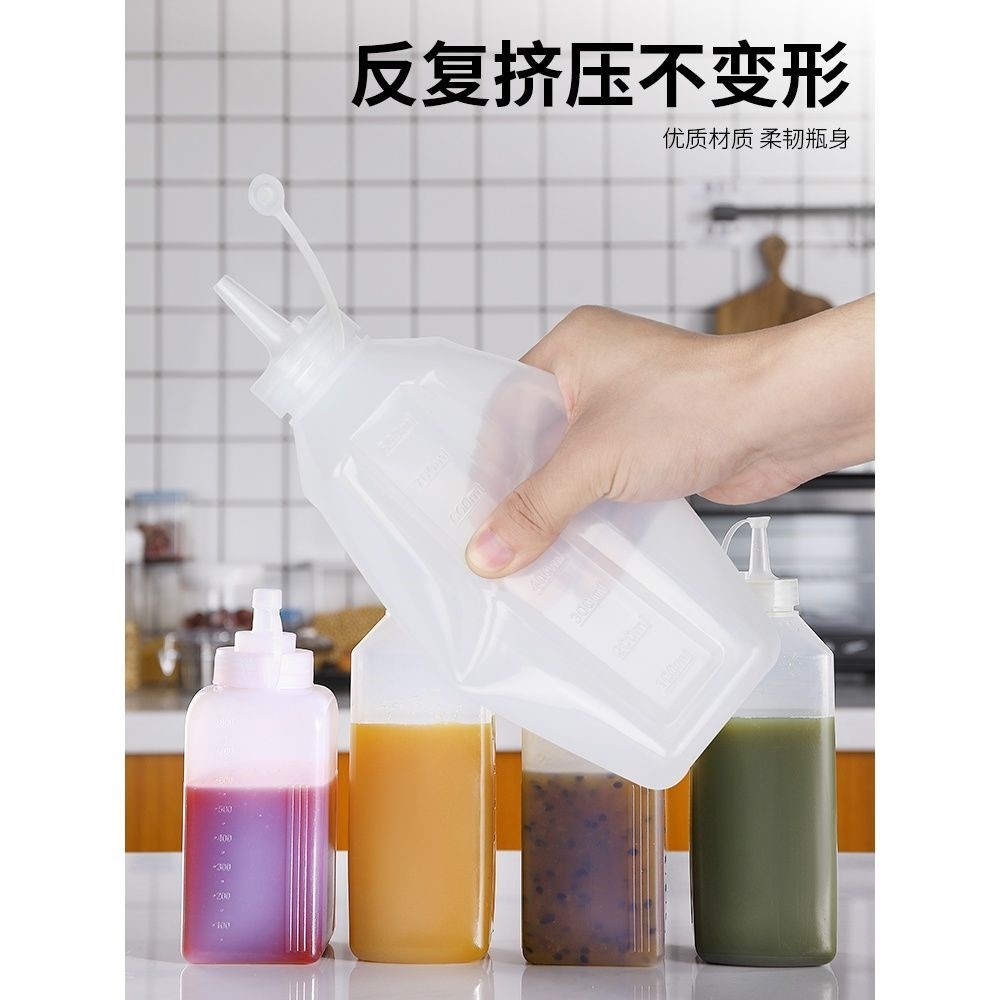 進口塑料擠醬瓶大口徑擠壓瓶果醬番茄沙拉醬汁瓶醬料瓶商用擠壺粗-細節圖5