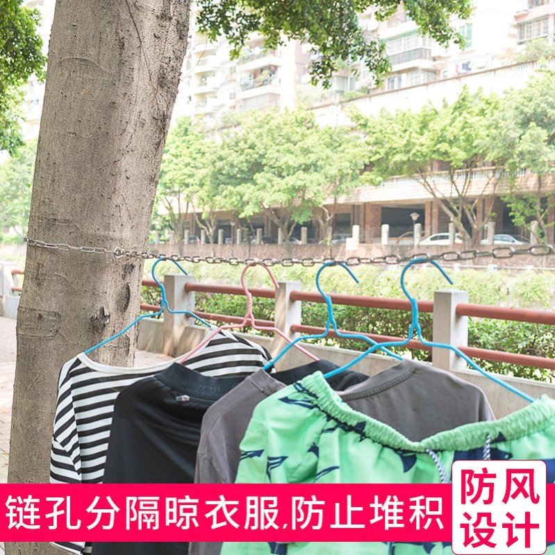 戶外不銹鋼抗腐蝕晾衣繩鏈孔分隔防風陽臺曬衣繩防盜窗鐵鏈掛衣鏈-細節圖2
