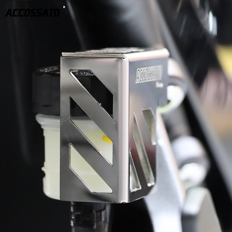 適用於川崎NINJA400油壺保護罩不銹鋼改裝配件Z400後剎車泵保護蓋-細節圖4