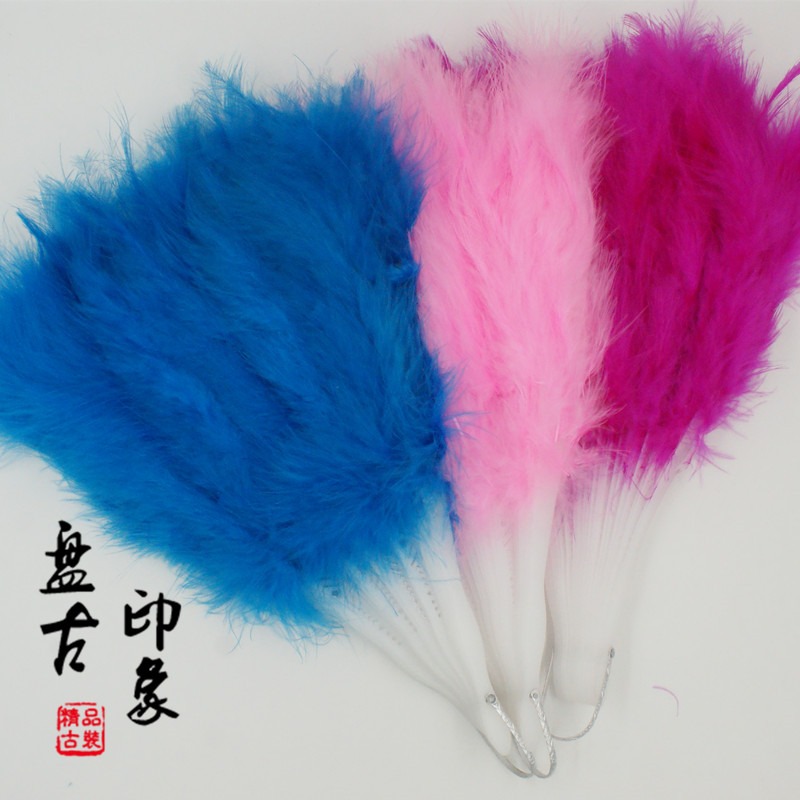 古裝影樓攝影道具cosplay舞臺貴妃仙女舞蹈走秀精品手工羽毛扇子-細節圖2