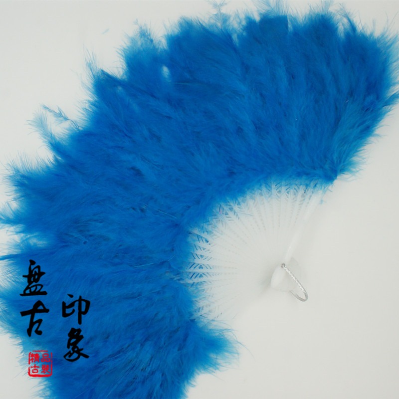 古裝影樓攝影道具cosplay舞臺貴妃仙女舞蹈走秀精品手工羽毛扇子-細節圖4