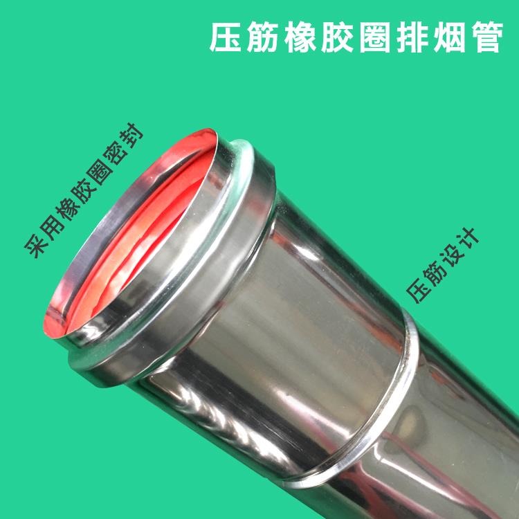 高檔不銹鋼排煙管橡皮圈密封壓筋設計60強排熱水器排氣管通風管-細節圖3