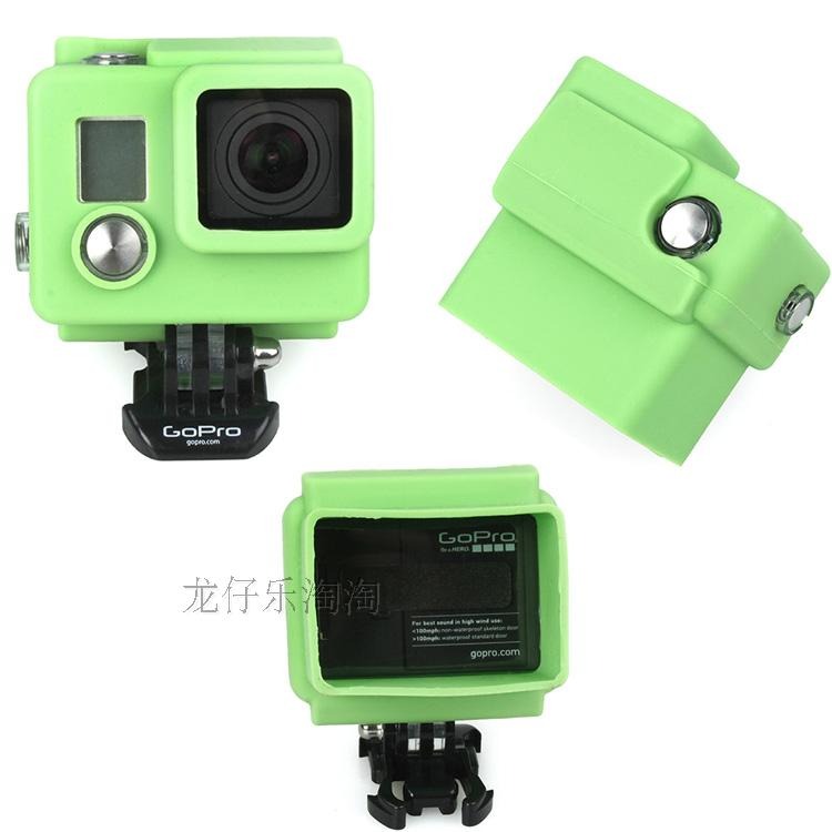 gopro hero4 3+防水殼硅膠套 潛水殼保護套保護殼硅膠套gopro配件-細節圖2