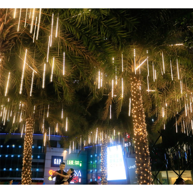 掛樹led流星雨彩燈閃燈串燈滿天星戶外防水庭院室外亮化街道夜景-細節圖5
