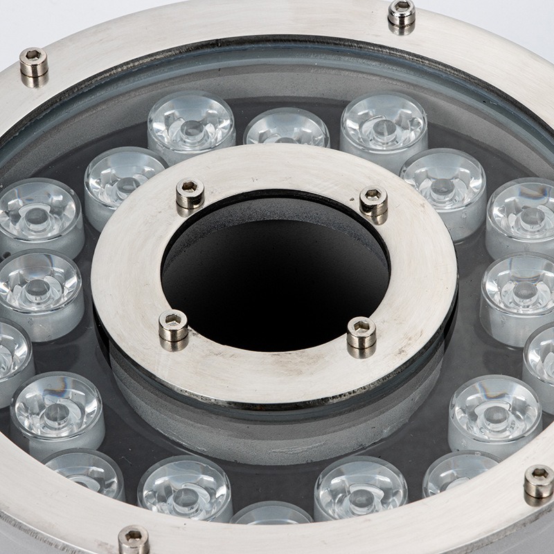LED湧泉燈不銹鋼中孔水下燈噴泉燈9W12W七彩射燈DMX512外控水池燈-細節圖2