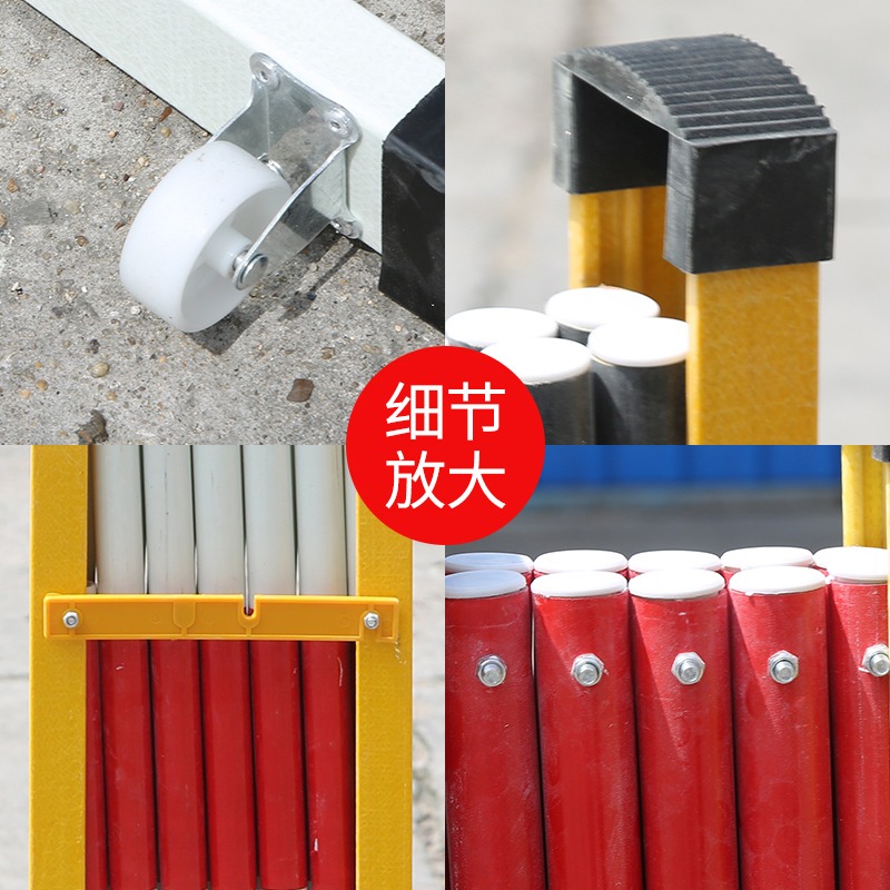 玻璃鋼伸縮管式圍欄電力施工程南京可移動折疊不銹鋼隔離防護欄-細節圖3