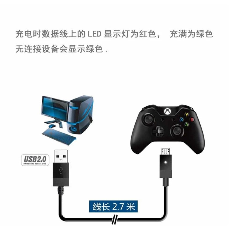 包郵xbox one手柄線 充電線 連接線usb數據線xboxone手柄PC電腦線-細節圖4