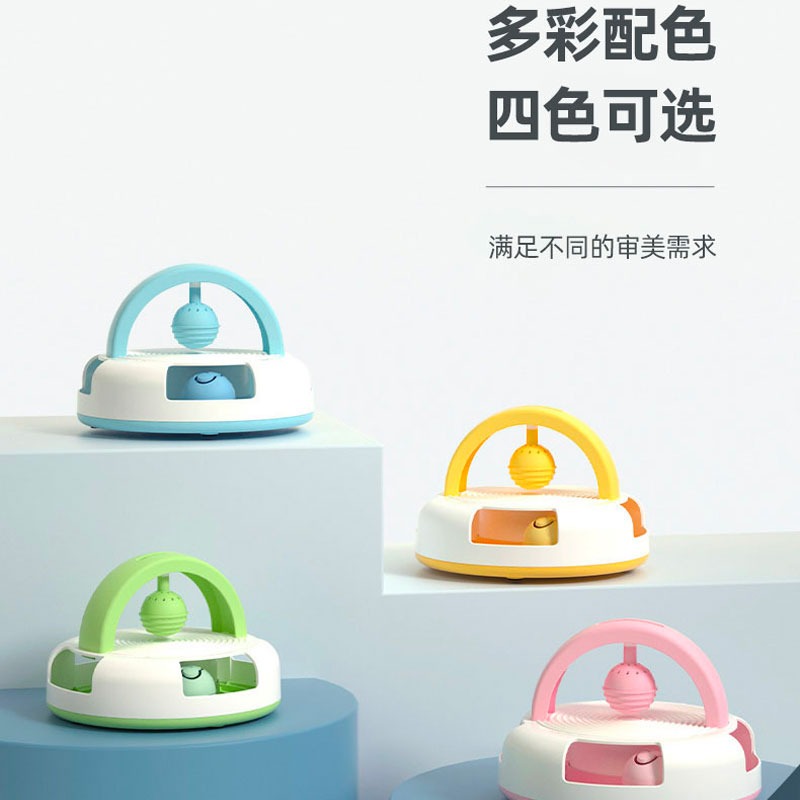 貓玩具逗貓棒不倒翁乒乓球羽毛貓轉盤替換頭自嗨解悶神器貓咪用品-細節圖5
