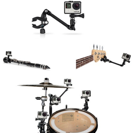 GoPro山狗SJ8配件sj9000小蟻4K支架音樂夾旋轉A8底座Hero7大力夾-細節圖5