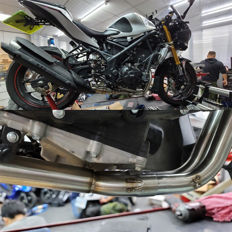 適用於摩托踏板車跑車定製排氣管不銹鋼前中尾段全段連接管轉接口-細節圖3