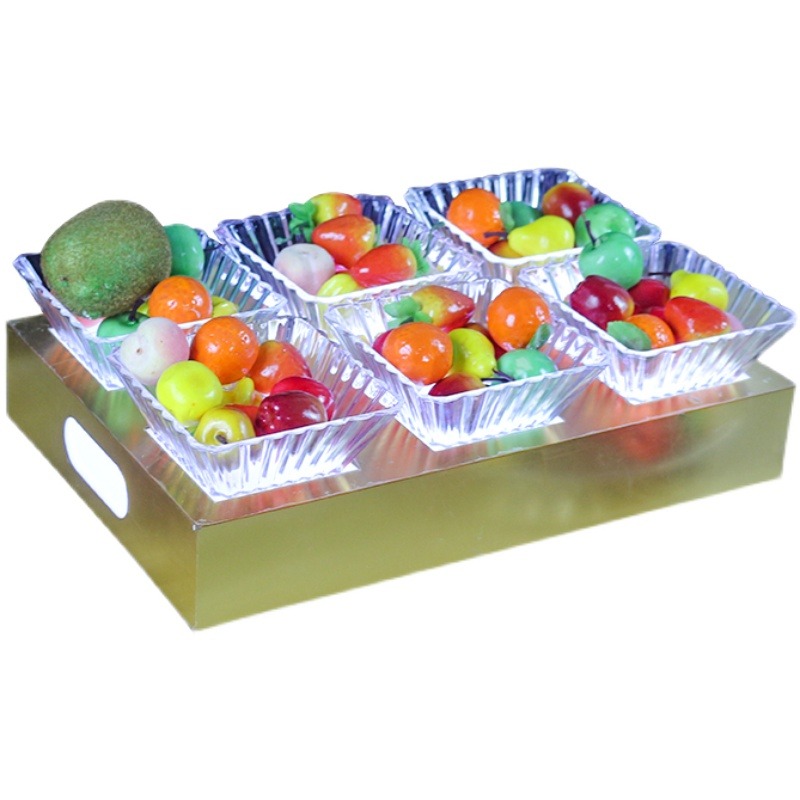 發光果盤酒吧KTV專用創意不銹鋼小喫盤七彩水果盤LED發光果盤-細節圖5
