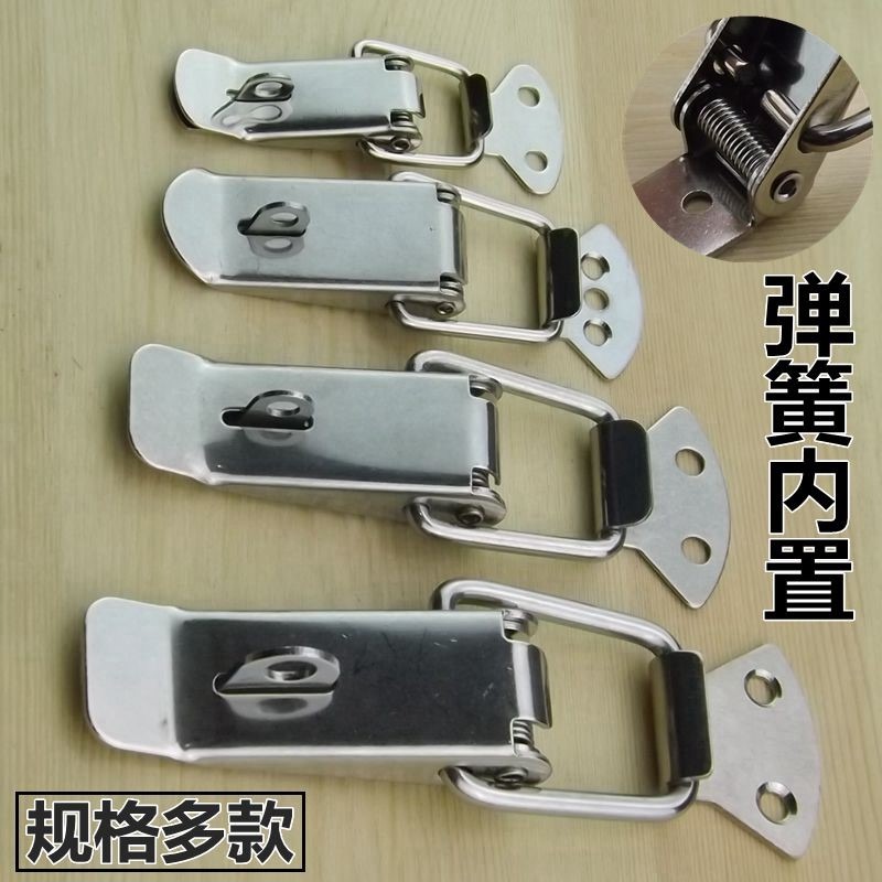 不銹鋼搭扣掛鎖鎖扣箱釦鴨嘴扣箱塔扣彈簧搭M扣蜜蜂箱釦防盜箱包-細節圖2