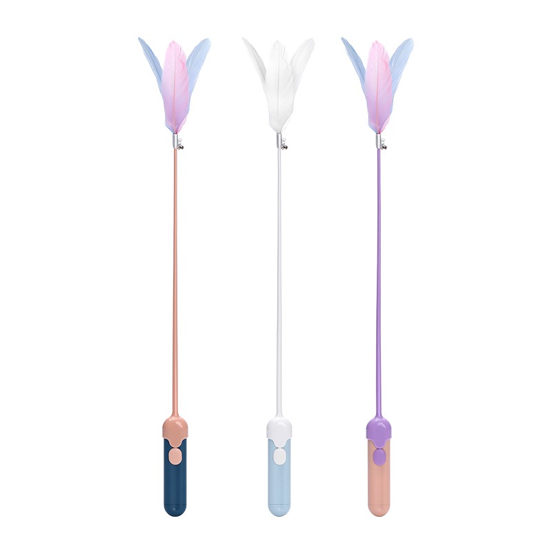 QC WQW!貓玩具羽毛逗貓棒耐咬長桿激光筆神器貓咪玩具自嗨解悶-細節圖5