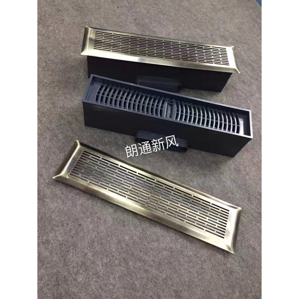 新風地送風出風口扁管家用地出風排風口長方形高檔不銹鋼面板加長-細節圖2
