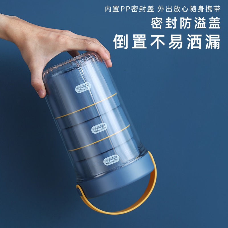 密封罐分裝多層保溫飯盒304不銹鋼上班族學生外帶手提食品儲物罐-細節圖4