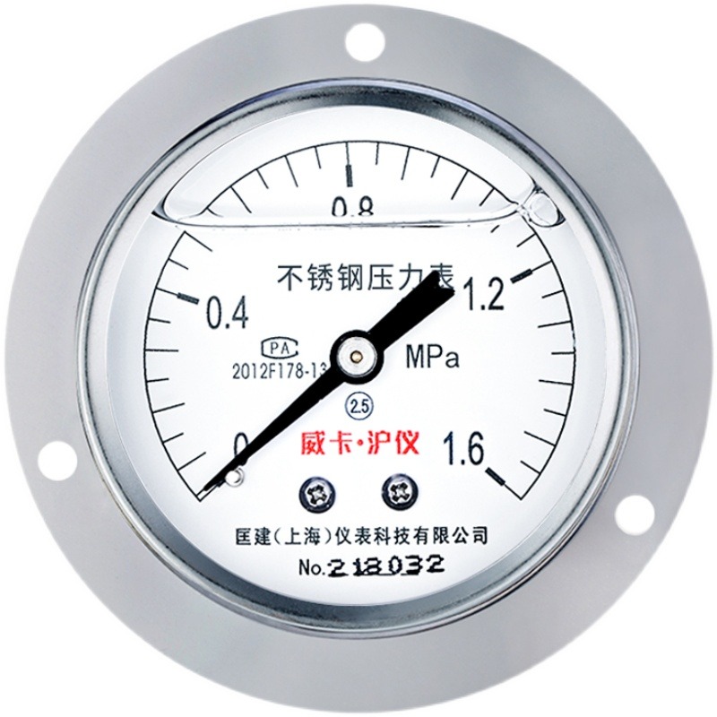 YTN-60BFZT不銹鋼耐震壓力表軸向帶邊防腐耐酸堿耐高溫0-1.6mpa-細節圖5