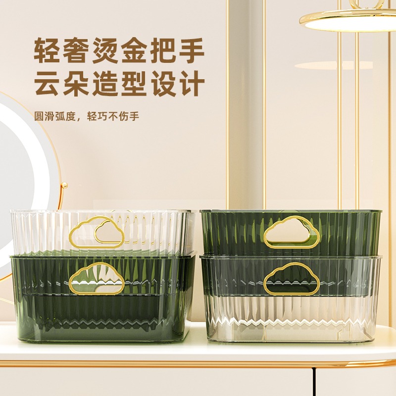 化妝品收納盒面膜收納筐護膚品收納箱桌面亞克力整理盒茶幾梳妝臺-細節圖4