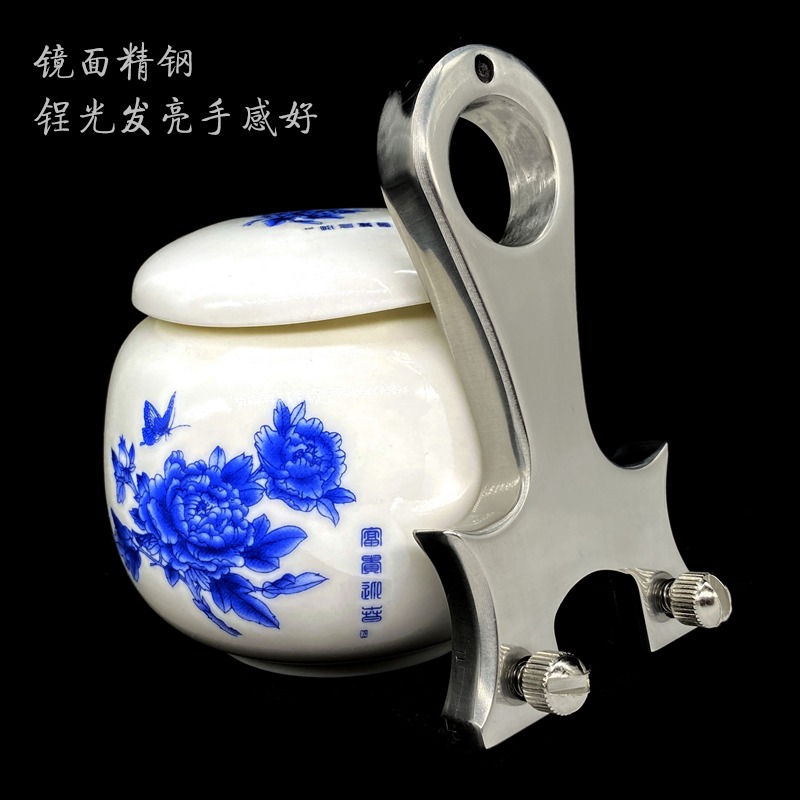 20內弓門速射彈弓小弓門掌中寶迷你微型彈弓扁皮不銹鋼鏡面全鋼弓-細節圖2