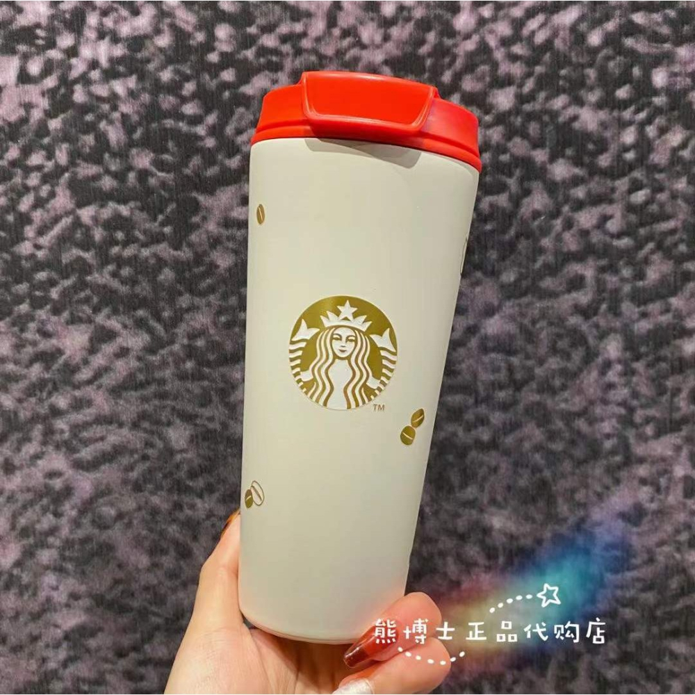 星巴克新年老虎頭生肖紅白撞色傳統配色康迪克雙飲口不銹鋼隨行杯-細節圖2