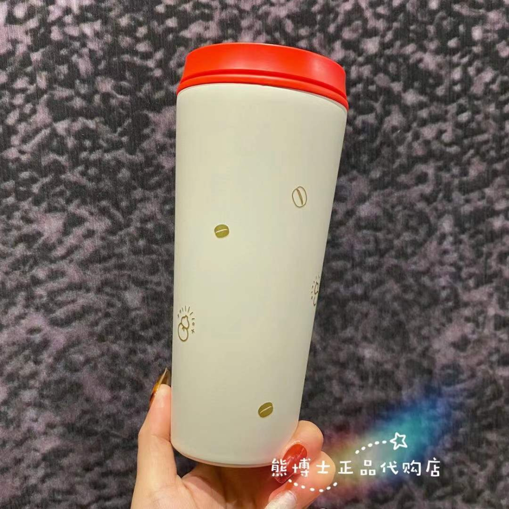 星巴克新年老虎頭生肖紅白撞色傳統配色康迪克雙飲口不銹鋼隨行杯-細節圖3