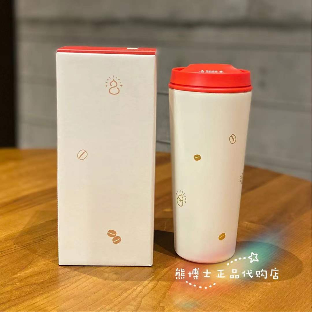 星巴克新年老虎頭生肖紅白撞色傳統配色康迪克雙飲口不銹鋼隨行杯-細節圖5
