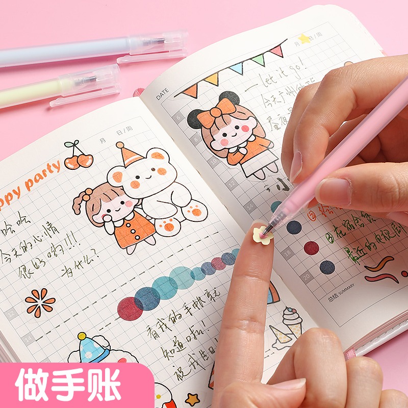筆型點點膠少女心筆形手帳膠專用速幹點點膠式筆點膠筆式工具雙面膠手工兒童膠筆可愛手帳膠水筆貼紙點點膠筆-細節圖2