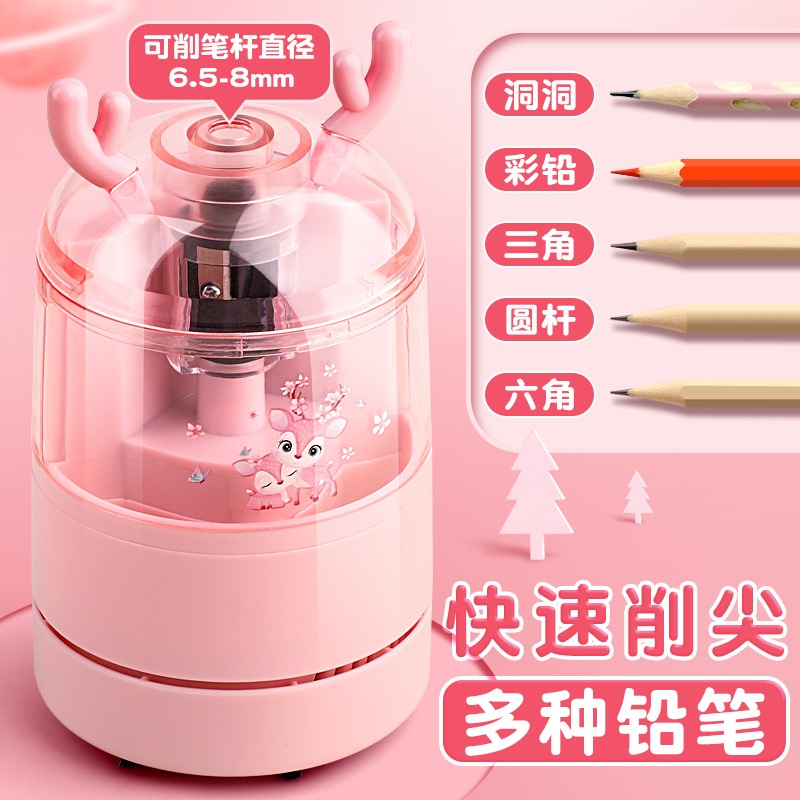 二合一電動削筆機吸塵器卡通兒童小學生自動省力不傷手USB充電式削筆器男女生通用便攜快速削筆電動學生文具-細節圖2